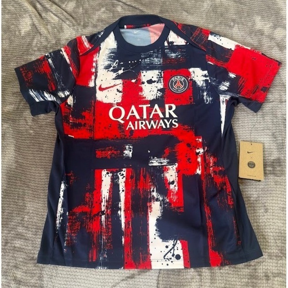Nike PSG Paris Saint-Germain Pre-Match Jersey Navy Red White‎ Dri-FIT Womens M